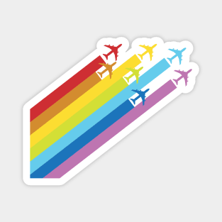 Rainbow Aviation Minimalist Design Magnet