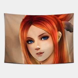 Brown Hair Anime Girl Tapestry