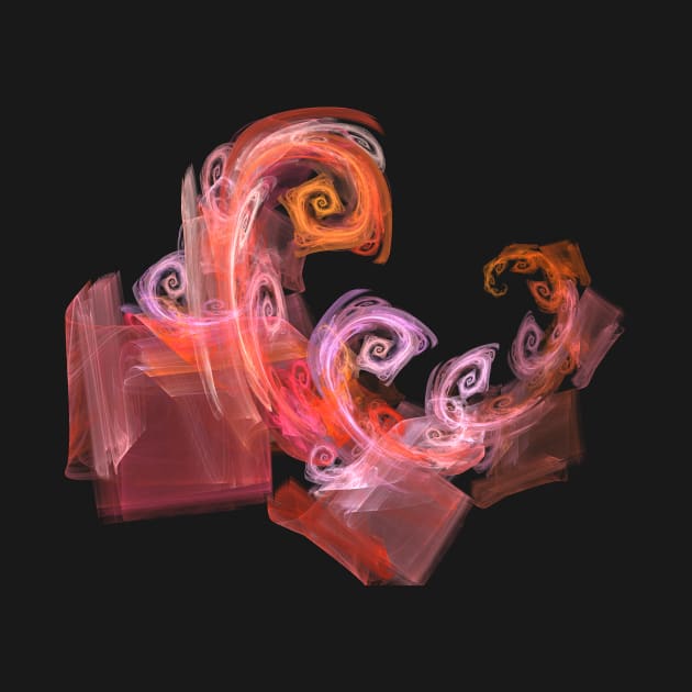 pink and orange spiral fractal by erichristy