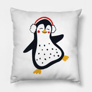 Dancing Penguins, Blue Pillow