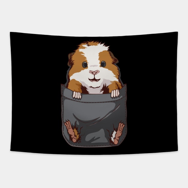 Guinea Pig Big Chest Pocket Animal Cavy Tapestry by TheTeeBee