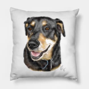 Smiling Rottweiler Pooch Dog Pillow