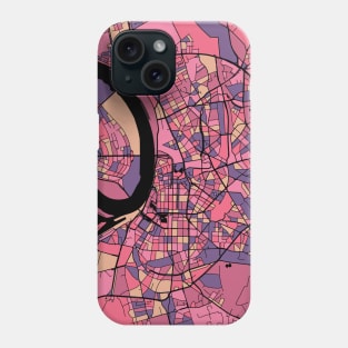 Dusseldorf Map Pattern in Purple & Pink Phone Case