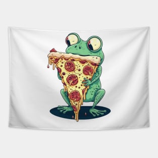 Frog Eating Pizza Tapestry