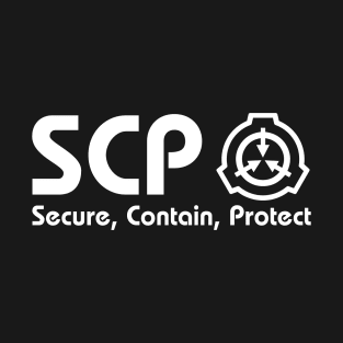 SCP Foundation Logo White Print T-Shirt