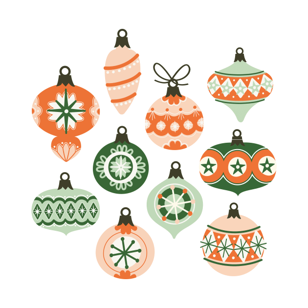 Vintage Christmas Ornaments by allisonromerodesign