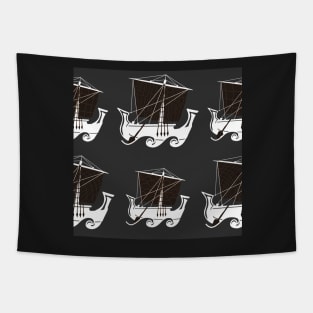 Ancient Hebrew Fishing Vessel Grey Tapestry