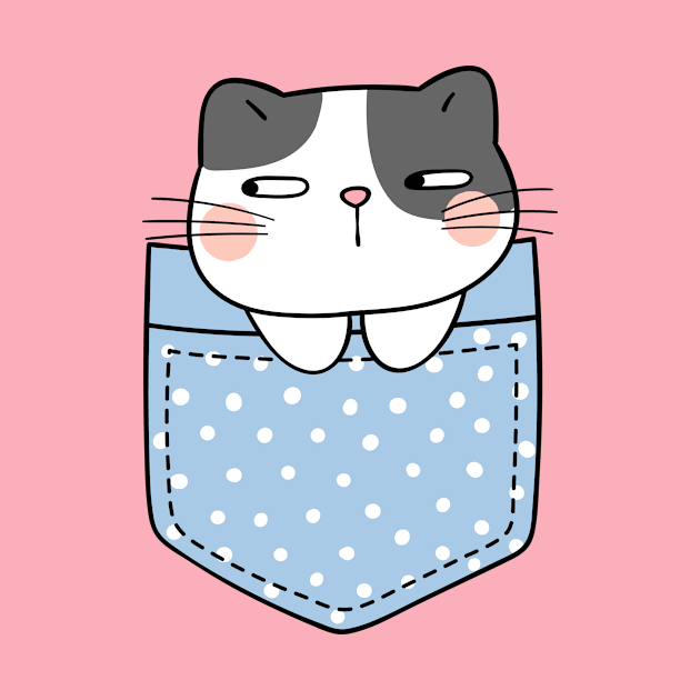Cute Pocket Kitty V4 by Stupid Coffee Designs