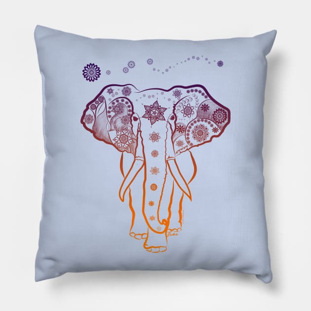 Elephant Color Pillow by leeloolook