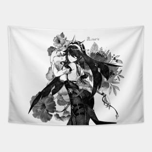 Pencil Crumbs Dark and cold garden Tapestry