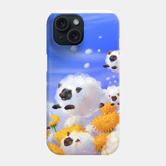 Dandelion sheep Phone Case by Digitaldreamcloud