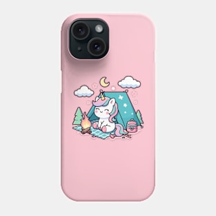 cute unicorn camping Phone Case