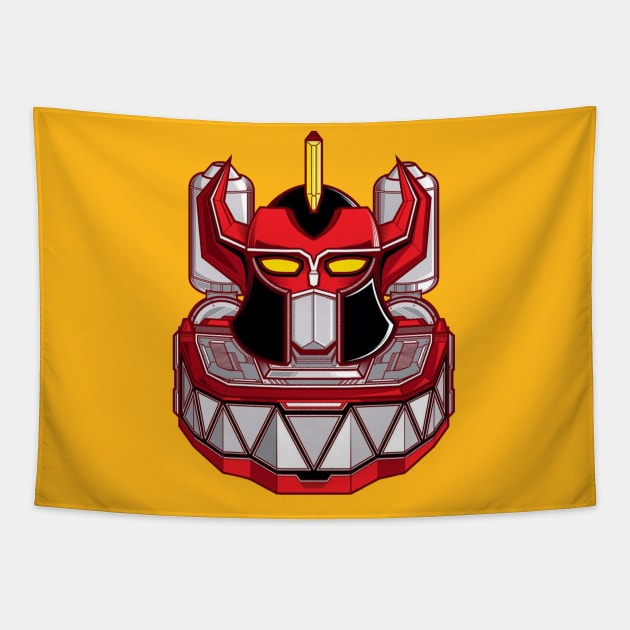 megazord Tapestry by a cat cooking