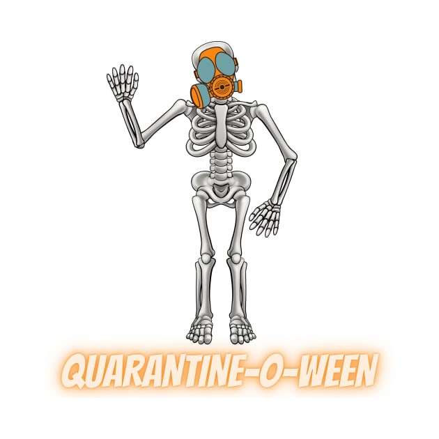 Quarantine-O-Ween Skeleton Funny Halloween Costume 2020 Bones Quarantine Mask Radioactive Skeleton Easy Costume Skeleton Waving by nathalieaynie