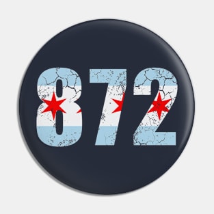 872 Chicago Flag Vintage Distressed Fade Pin