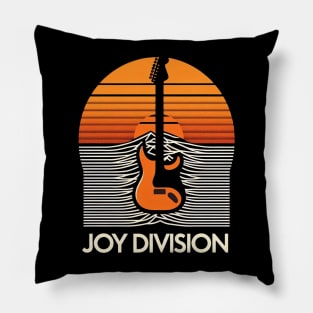 Joy Division Sunset Guitar Retro Pillow
