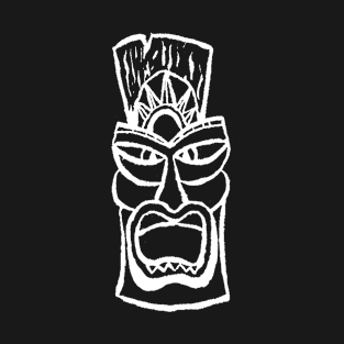 Bad JuJu Creative Arts Tiki Man White T-Shirt