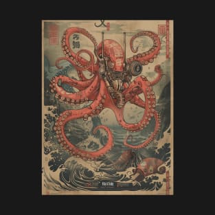 Vintage japanese cyborg octopus T-Shirt