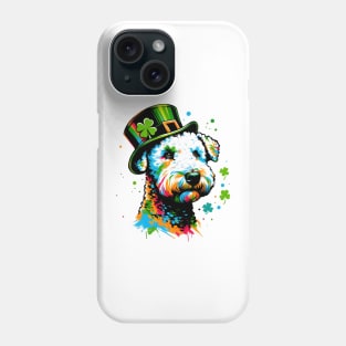 Bedlington Terrier Celebrates Saint Patrick's Day Phone Case