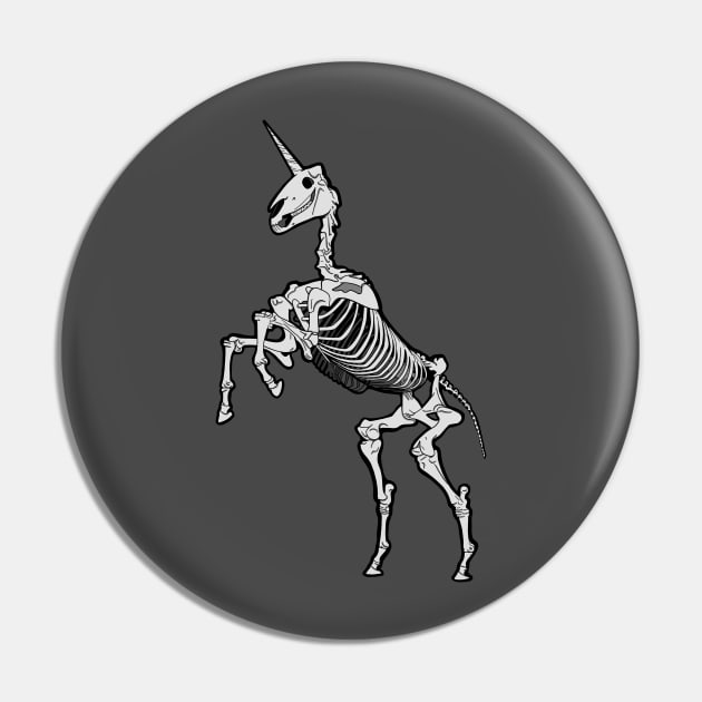 Skeleton Unicorn Pin by JBeasleyDesigns