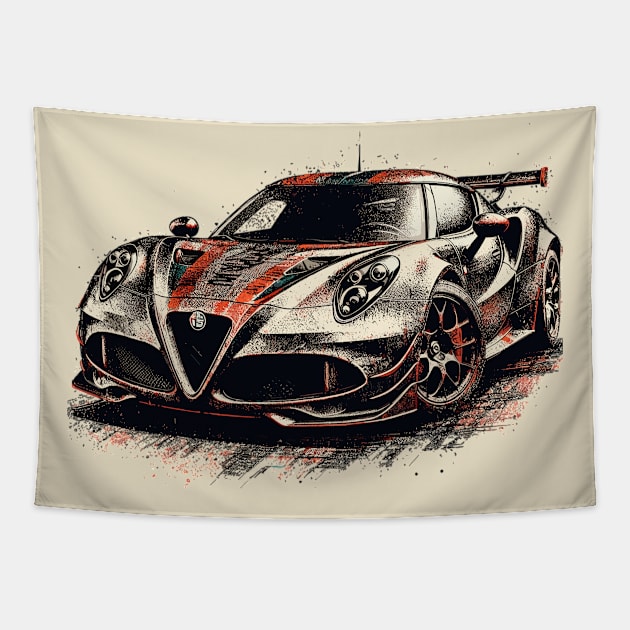 Alfa Romeo 4C Tapestry by Vehicles-Art