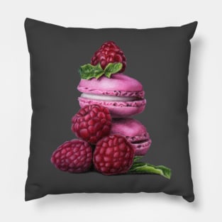 Macarons and raspberries Pillow