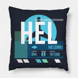 Helsinki (HEL) Airport // Sunset Baggage Tag Pillow