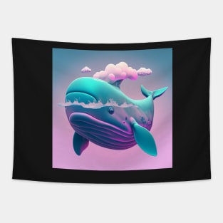 Vapor Wave Whale Tapestry