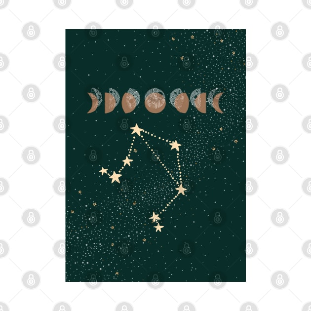Libra zodiac Moon phases by Sierraillustration