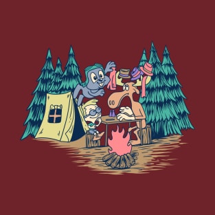 Rocky and friends funny chess camping summer T-Shirt