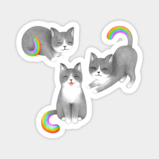 Happy Rainbow Cats Magnet