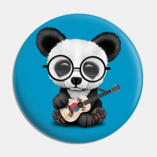 Baby Panda Playing South Korean Flag Guitar Pin