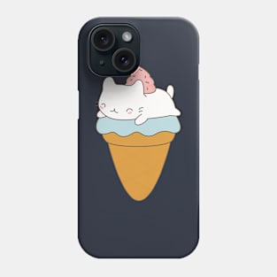 Kawaii Ice Cream Cone Cat Dessert T-Shirt Phone Case