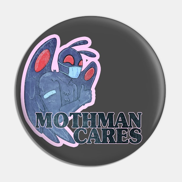 Mothman Cares Pin by Kelsey Emmett