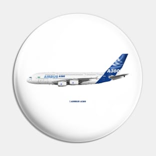 Illustration of Airbus A380 In House 2010 Pin