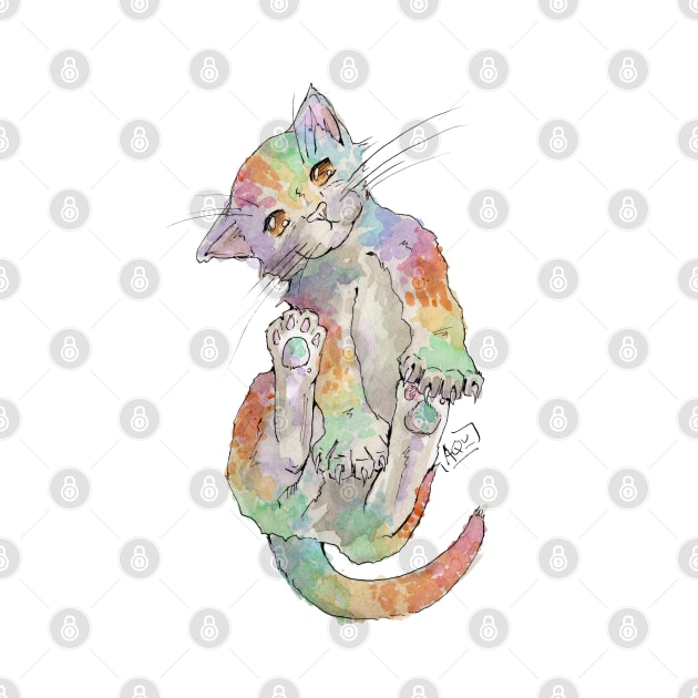 Rainbow Kitten by Aqutalion