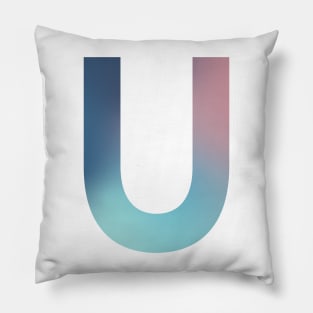 Gradient Letter U Initial Alphabet Pillow