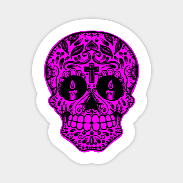 HomeSchoolTattoo SugarSkull pink Magnet by HomeSchoolTattoo