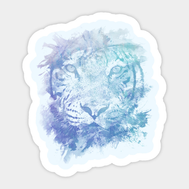 Abstract Watercolor Tiger Portrait Face Watercolor Sticker