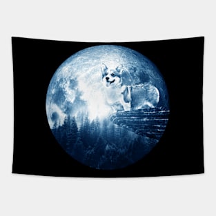 Pembroke Welsh Corgi Dog Moon Tapestry