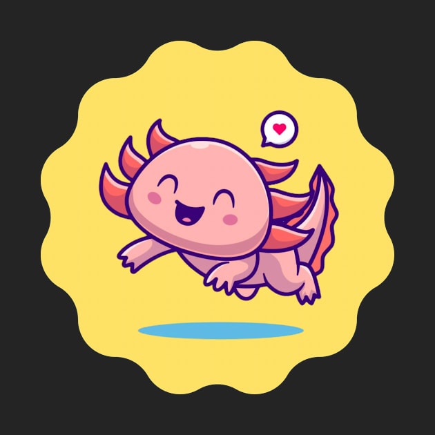 Cute Funny Axolotl T-shirt Hoodies by MinimalSpace