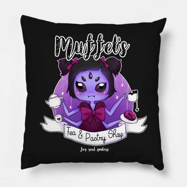 Muffet's tea and pastry shop Pillow by linkitty