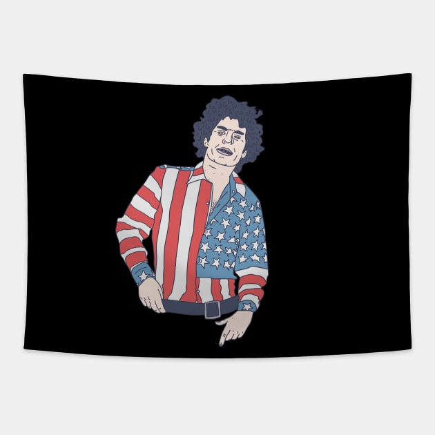 Abbie Hoffman - American Flag - Political Activism Tapestry by DeWinnes