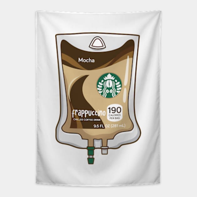 Mocha Iced Coffee IV Bag for medical and nursing students, nurses, doctors, and health workers who are coffee lovers Tapestry by spacedowl