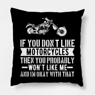 i like motorcycles Pillow