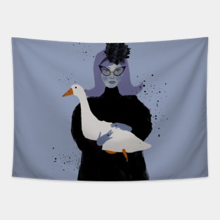 Lady holding a goose Tapestry