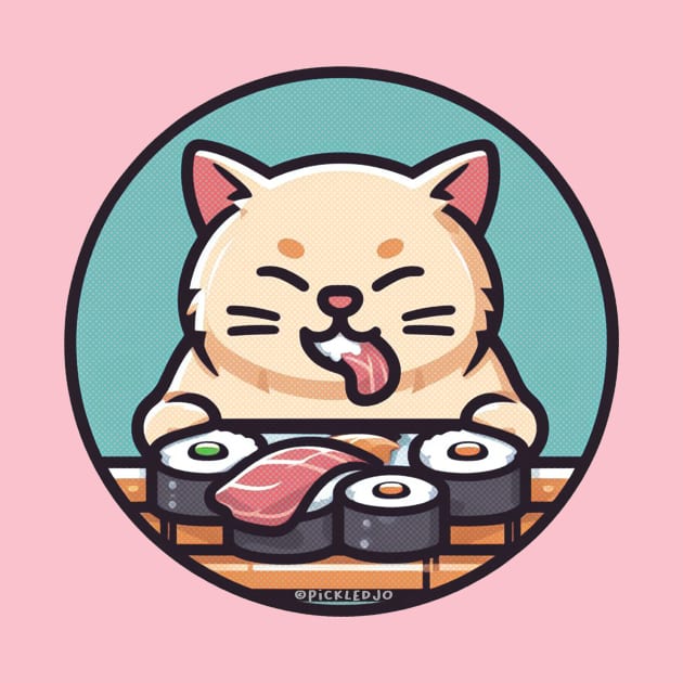 Cat eating Sushi by Pickledjo