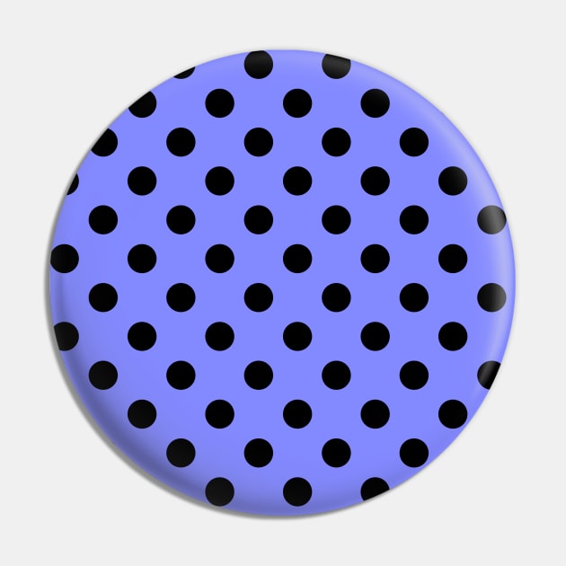 Black Polka Dots Pattern on Blue Background Pin by DesignWood Atelier