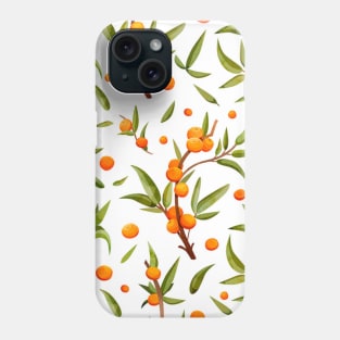 Orange mood.  sea ​​buckthorn branch Phone Case