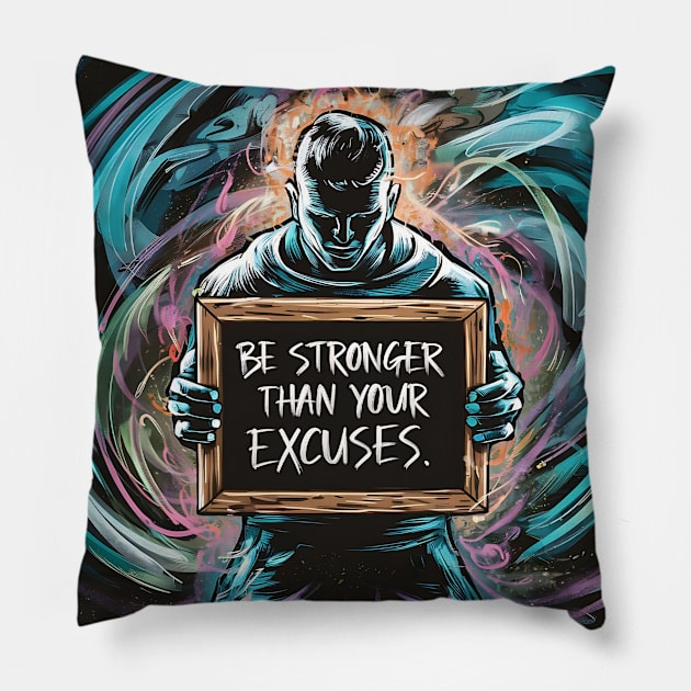 Be Stronger than your excuses Pillow by Trendz by Ami